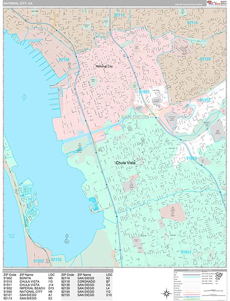 National City Wall Map